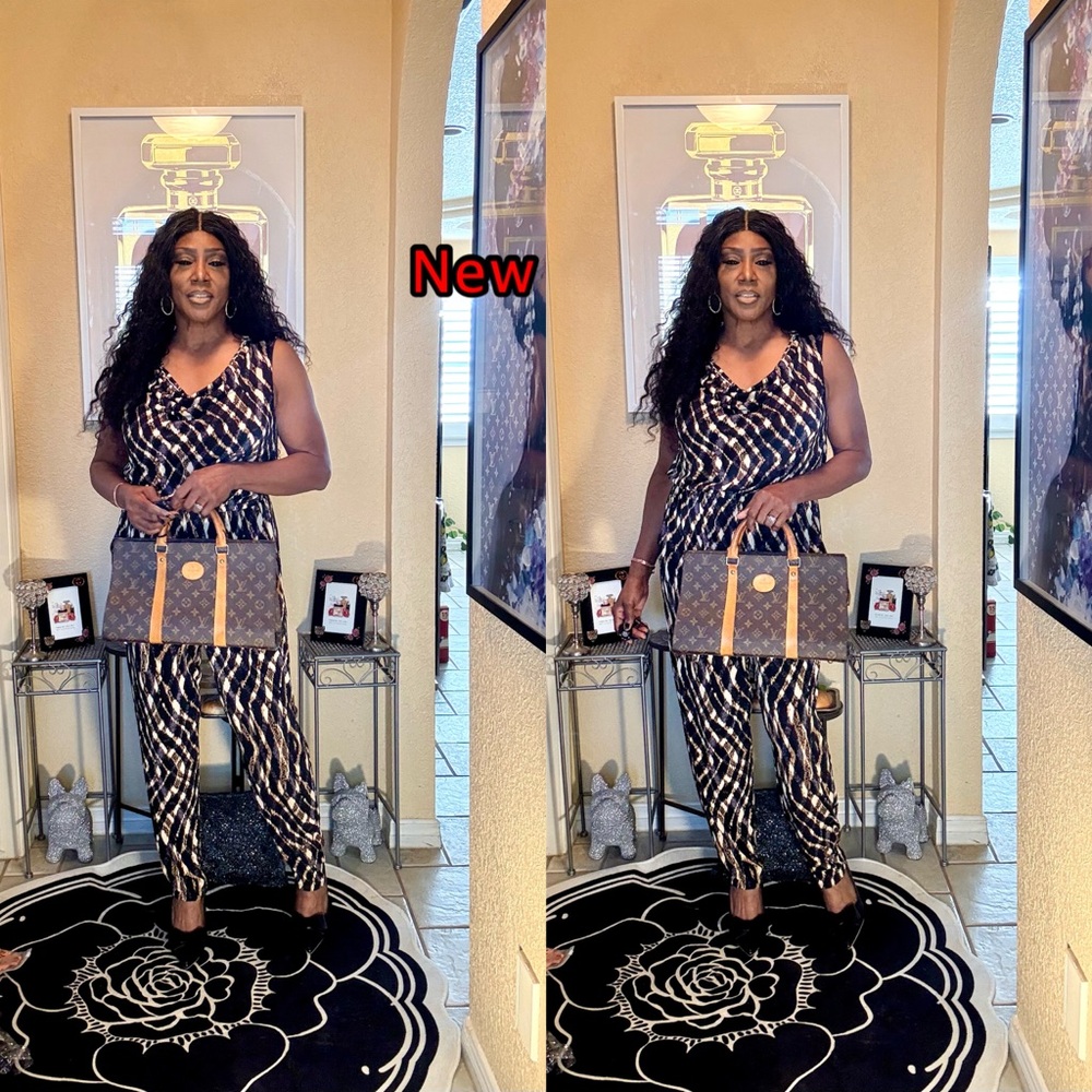 Bold Elements Black And Cream Patterned Jumpsuit - image 7